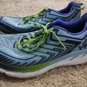 Hoka Vibrant Blue and Green Sneakers
